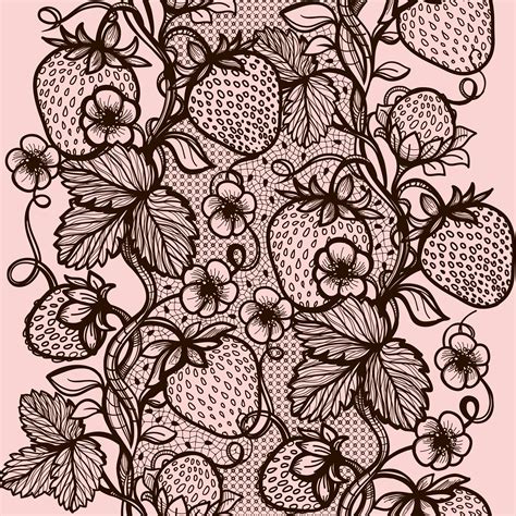 Vector Lace Seamless Pattern Decorative Strawberry 375476 Vector Art At