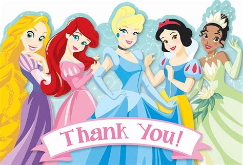 Disney Princess Birthday Party Thank You Cards Birthday Wikii