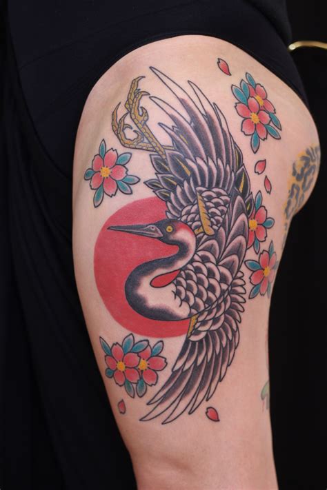 Japanese Crane Tattoo Irezumi Mudras Tattoo Almería Tatuajes