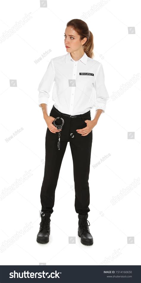 Female Security Guard Uniform On White Stock Photo 1514160650