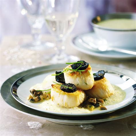 Recette coquilles saint - jacques aux truffes