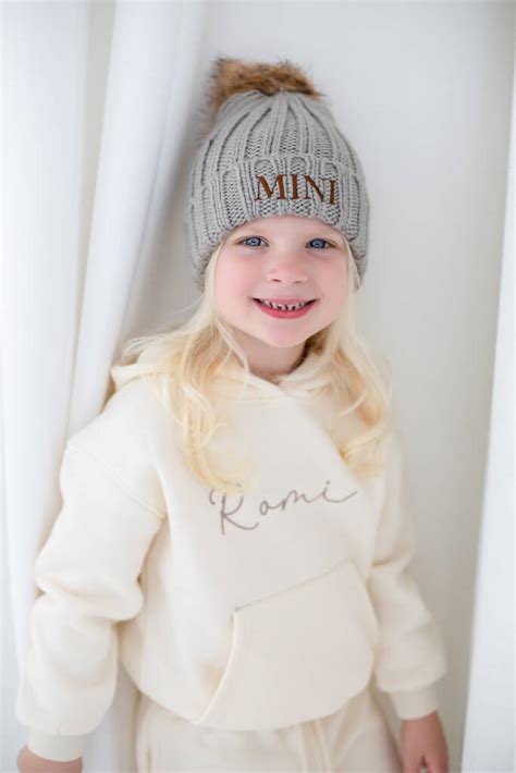 Personalised Initials Faux Fur Pom Pom Bobble Hat By Minni