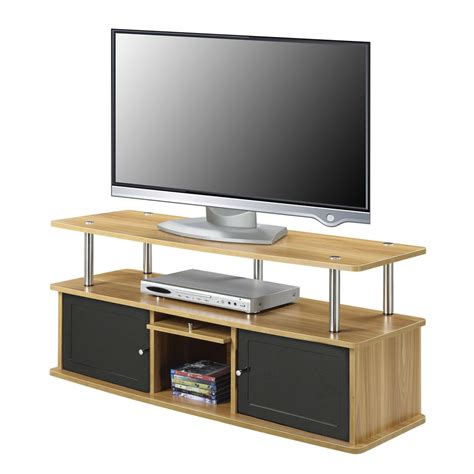 Looking to buy a new 50 inch tv? Modern 50-inch TV Stand in Light Oak / Black Wood Finish ...