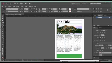 Adobe Indesign Tutorial Create A Cover Page For Beginners Youtube