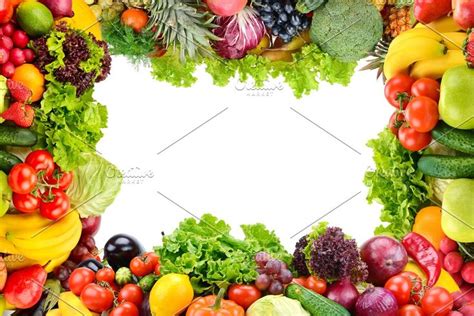 Collage Of Fruits And Vegetables As Fruit Vegetables Photography