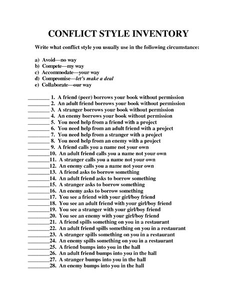 They are reviewed and ranked based on 3 criteria 29 Conflict Resolution Worksheet For Adults - Free ...