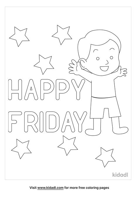 Happy Friday Coloring Page Free Seasonal And Celebrations Coloring Page