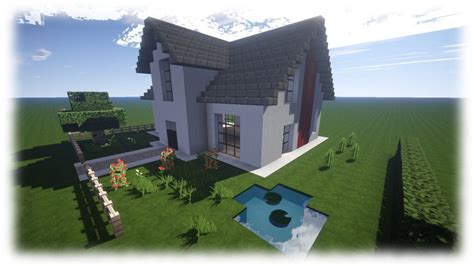 (for java & bedrock) suburban house and fountain ideas! Minecraft Modernes Haus Download | Haus Design Ideen