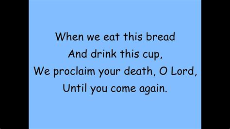 Constantly Plow Hierarchy Eat This Bread Drink This Cup Chords Innocent