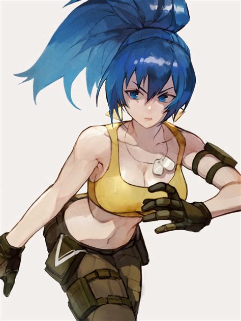 oni gini leona heidern the king of fighters the king of fighters xv highres 1girl bare