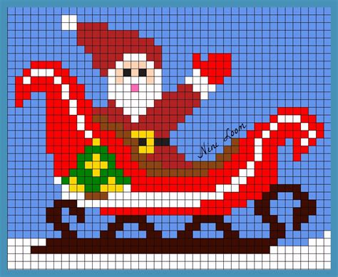 Schema Babbo Natale Sulla Slitta Pixel Art Blogmamma It