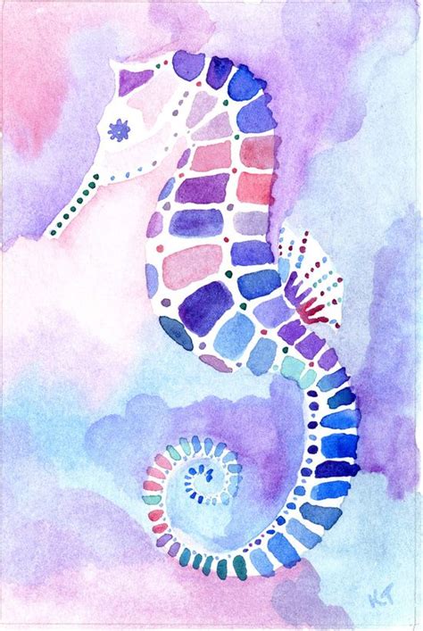 Seahorse Art Print By Kate Trozzi Society6 Seahorse Art Seahorse