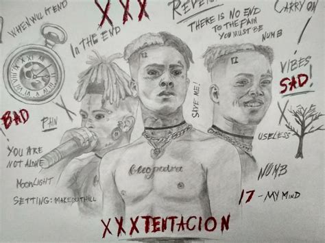 Xxxtentacion Pencil Drawing A3 Etsy