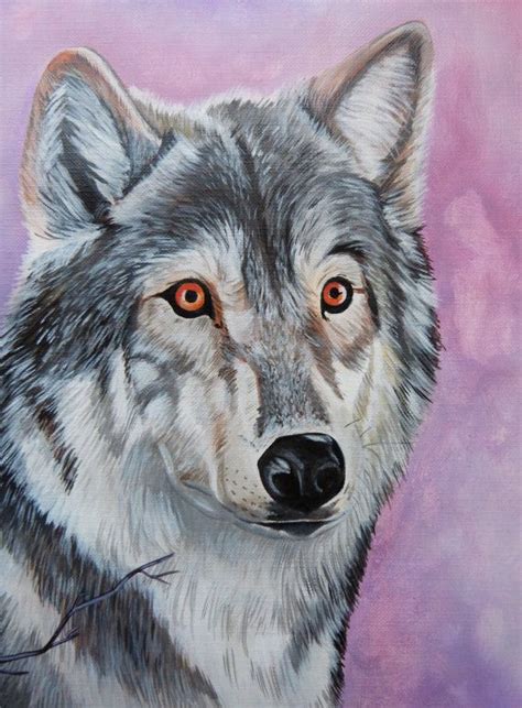 Wolf Spirit Wildlife Western Original Acrylic Painting Wild Etsy