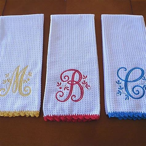 Personalized Kitchen Towel Set Towel Embroidery Embroidery Monogram