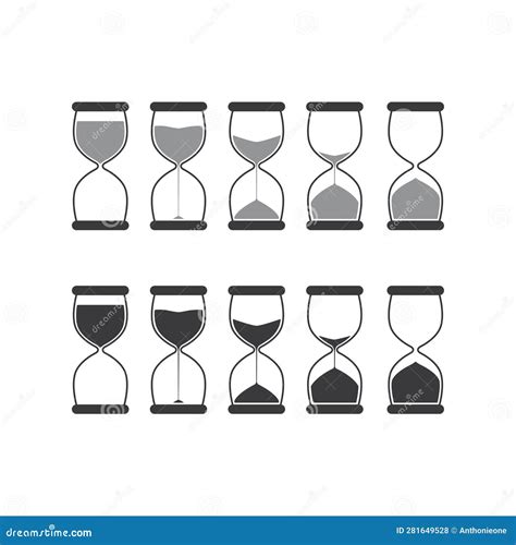 Sand Glass Or Hourglass Icons Set Vector Illustration Stock Vector