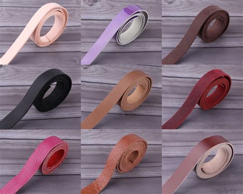 34wide Flat Leather Strip Long Leather Strapsnatural Etsy