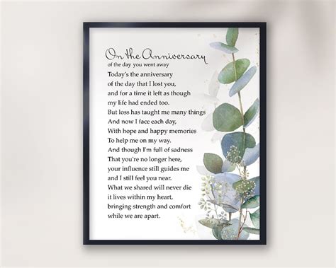 Funeral Poem With Tears the Day You Went Away Memorial Gift | Etsy in