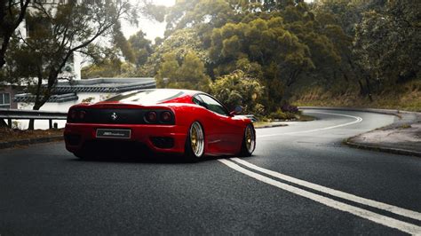 Papel De Parede Carro Estrada Ferrari 360 Carros Vermelhos