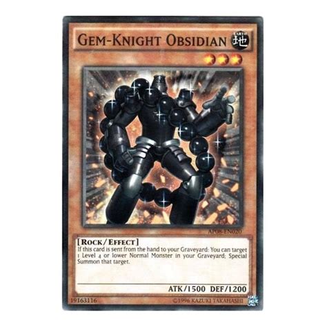 Yu Gi Oh Card Ap08 En020 Gem Knight Obsidian Common Chaos Cards