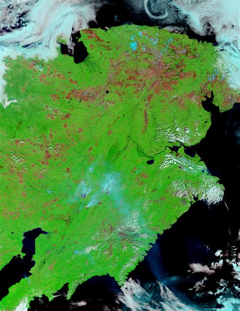 Fires And Smoke In Eastern Siberia False Color