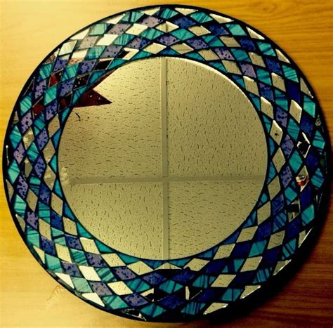 I really love the types that have the same shade intertwined with each other. Round Mosaic Mirror - Purple & Turquoise Glass | Mosaic ...