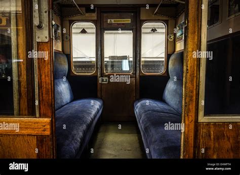 Old British Railway Carriage Compartment Interior View Taken At