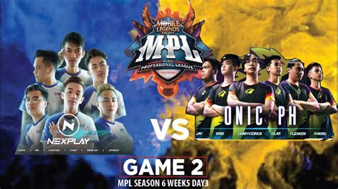 Mpl Ph S Week Day Nexplay Solid Vs Onic Ph Game Mlbb Youtube