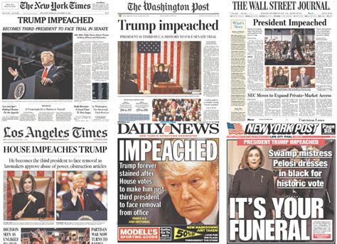How Newspapers Around The Country Covered Trumps Impeachment