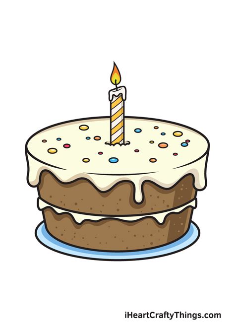 How To Draw Birthday Cake Rainparticular