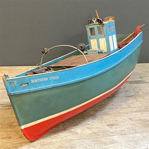 1950s Wooden Model Fishing Boat Vintage Toys And Games Hemswell