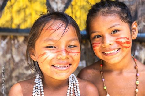 Cute Brazilian Indians In Amazon Brazil Stock Photo And Royalty Free