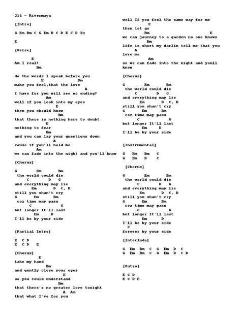 Lyrics Chords Pdf Song Forms Musical Compositions