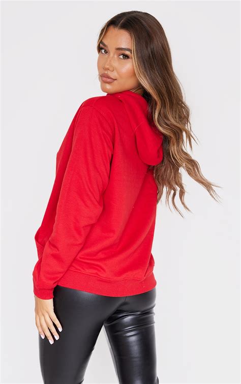 Red Ultimate Oversized Hoodie Prettylittlething Usa