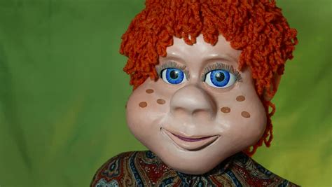 Cartoon blond man with curly hair. Unique Original Puppet Muppet Variety Of Actions On Green ...