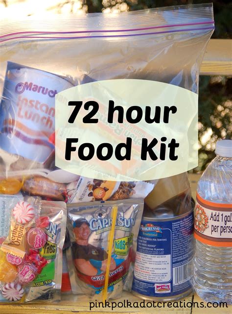 Discard refrigerated perishable food such as meat, poultry, fish, eggs, and leftovers after 4 hours without power. 72 Hour Food Kits - Pink Polka Dot Creations