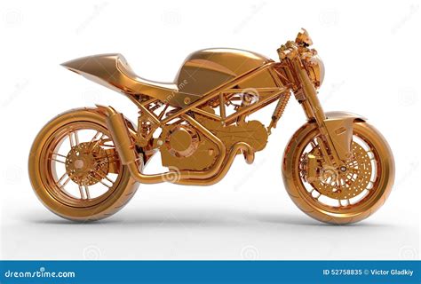 Golden Motorcycle Stock Illustration Illustration Of Reflection 52758835