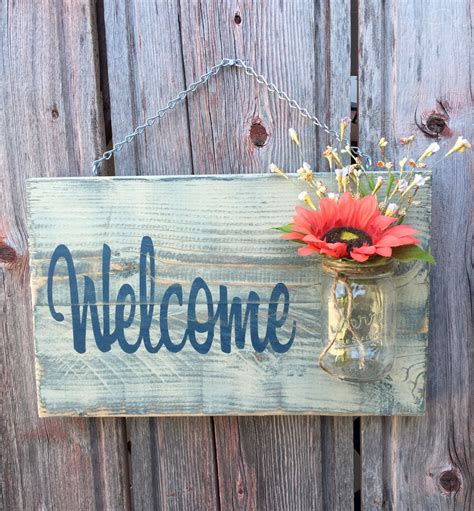 Front Door Sign Rustic Welcome Sign Welcome Guests Sign Etsy