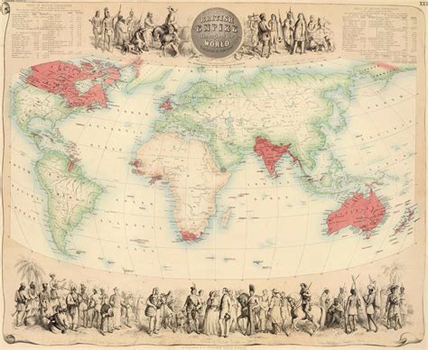 1872 Map Of The British Empire Throughout The World Map World Map