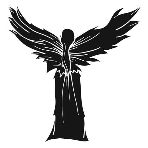 Female Angel Rear View Silhouette Transparent Png And Svg Vector File