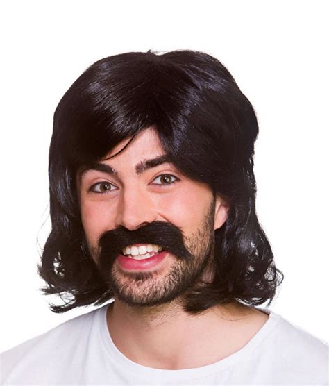 Mens 70s Cool Guy Wig 60s And 70s Accessories Mega Fancy Dress