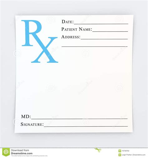 Blank Prescription Pad Template