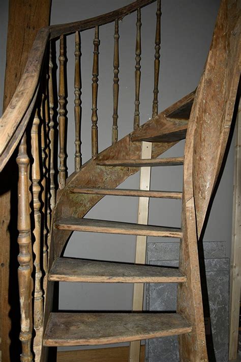 This semi grand staircase in done with antique wooden feel. Antique Wooden Staircase, 19th Century at 1stdibs