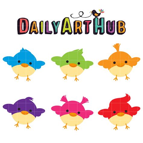 Cute Little Birds Clip Art Set Daily Art Hub Free Clip