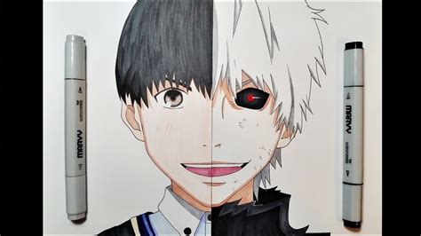 Drawing Kaneki Ken Before And After Tokyo Ghoul Youtube