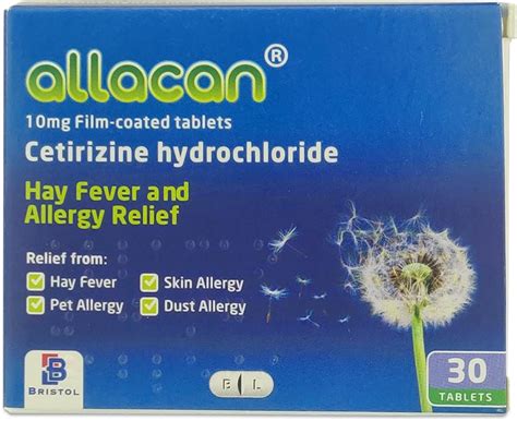 Allacan Cetirizine Hayfever Allergy Relief 30 Tablets Medino