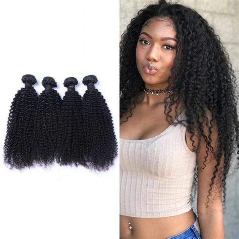 Mongolian Kinky Curly Bundles Human Hair Weave Extensions 3natural