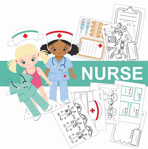 Nurse Paper Dolls Nurse Pretend Play Printable Community Etsy