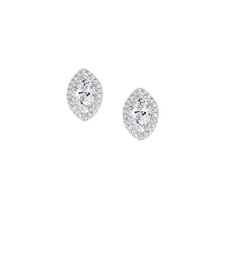 Marquise Diamond Halo Stud Earrings Phillip Stoner The Jeweller