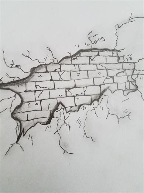 Drawing A Realistic Brick Wall Texture With Graphite Pencils Time Lapse